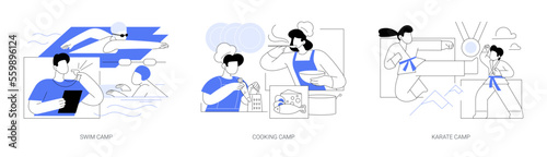 Summer programs for kids abstract concept vector illustrations.