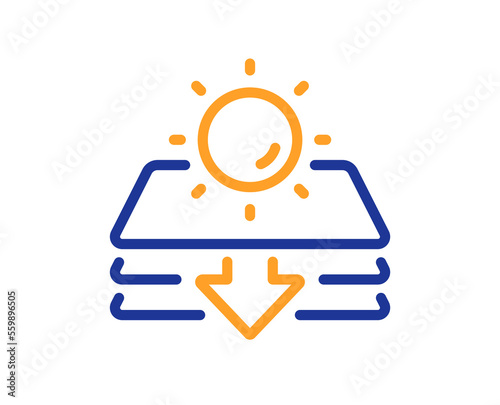 Sun protection line icon. Uv protect sign. Sunscreen effect symbol. Colorful thin line outline concept. Linear style sun protection icon. Editable stroke. Vector