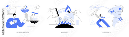 Natural disaster abstract concept vector illustrations.