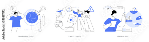 Global warming abstract concept vector illustrations.