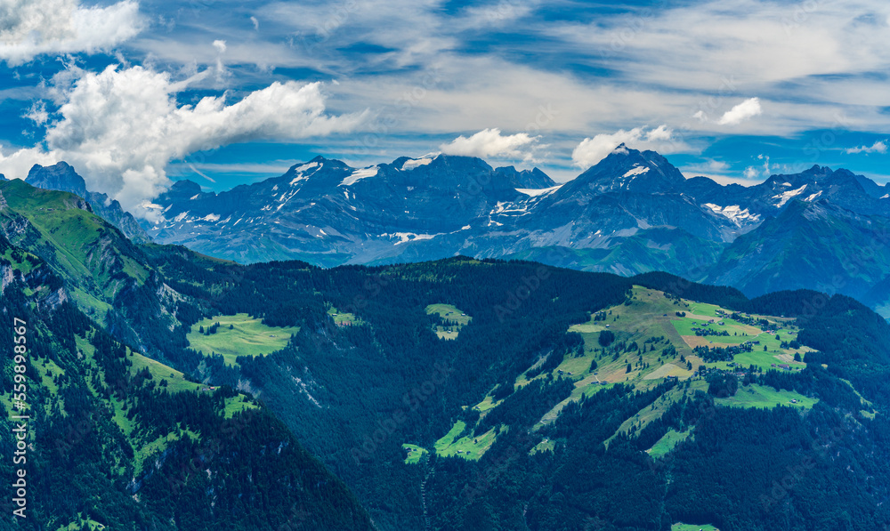 Switzerland 2022, Beautiful view of the Alps from Niederbauen.