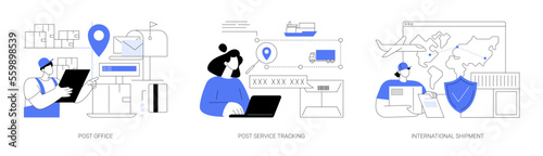 Parcel delivery abstract concept vector illustrations.