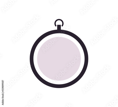 Countdown timer and stopwatch symbol flat vector illustration.