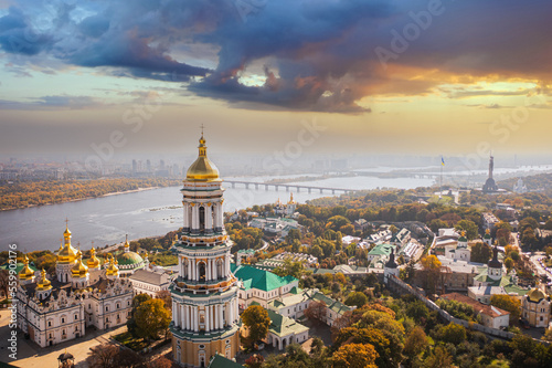  Kyiv Pechersk Lavra in Kyiv. View from drone photo