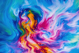 Abstract colorful liquid background with vibrant tones and a smooth, wavy texture