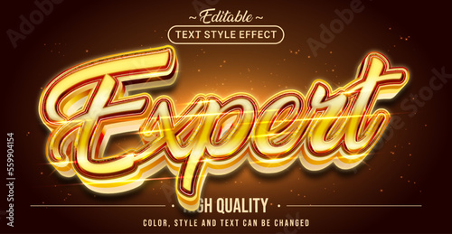 Editable text style effect - Gold Expert text style theme.