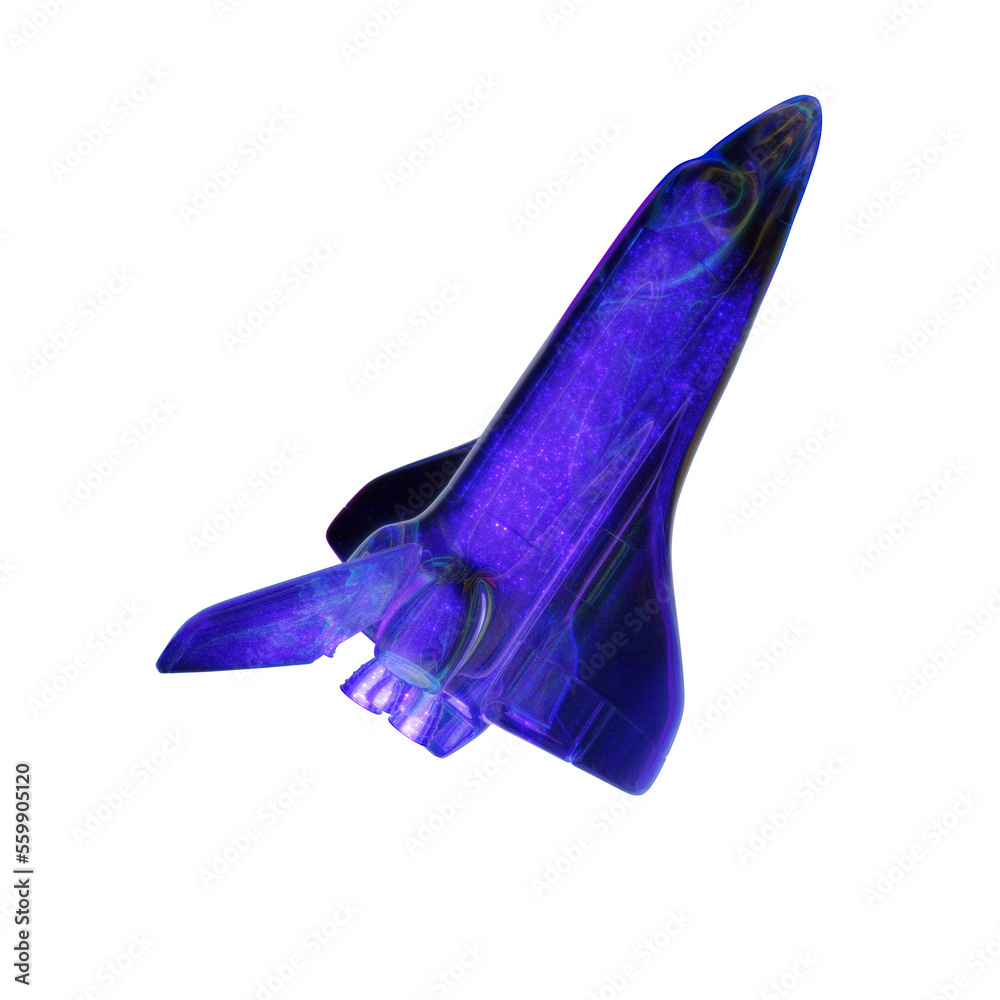 Neon Glowing Purple Space Shuttle Rocket Neon Glowing Purple Space Shuttle Rocket