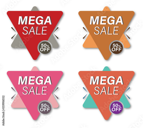 mega sale 50% off four designs in triangle different colours, light colour premium designs