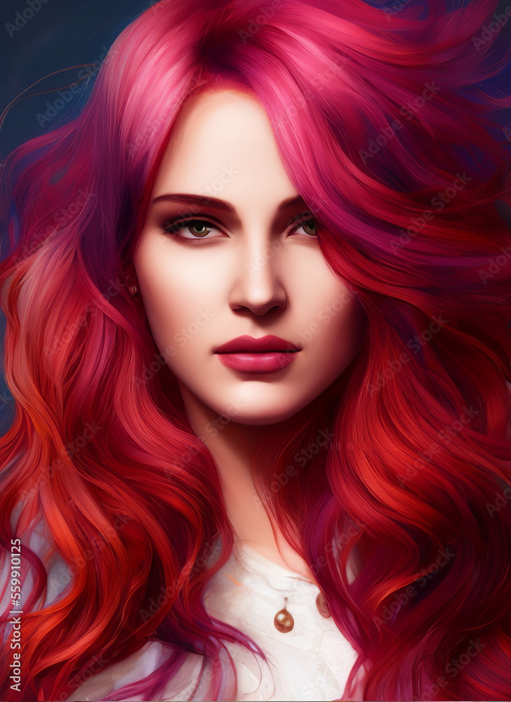 Portrait painting of a beautiful woman. Illustration of a beautiful girl. Beautiful woman painting. Generative AI Portrait painting of a beautiful woman. Illustration of a beautiful girl. Beautiful woman painting. Generative AI