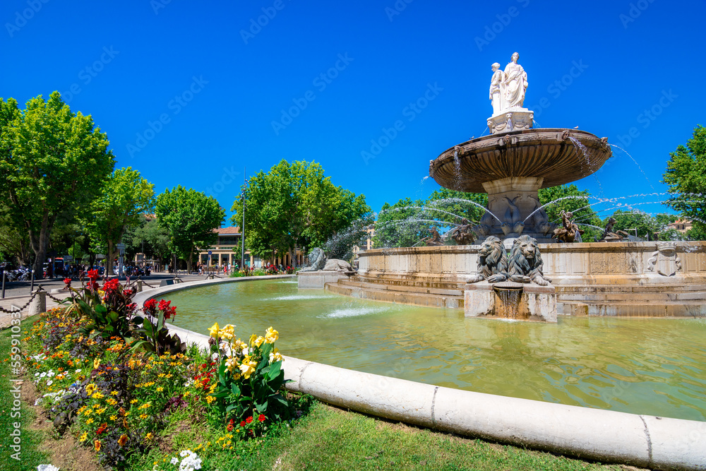Street view of Aix-en-Provence, France