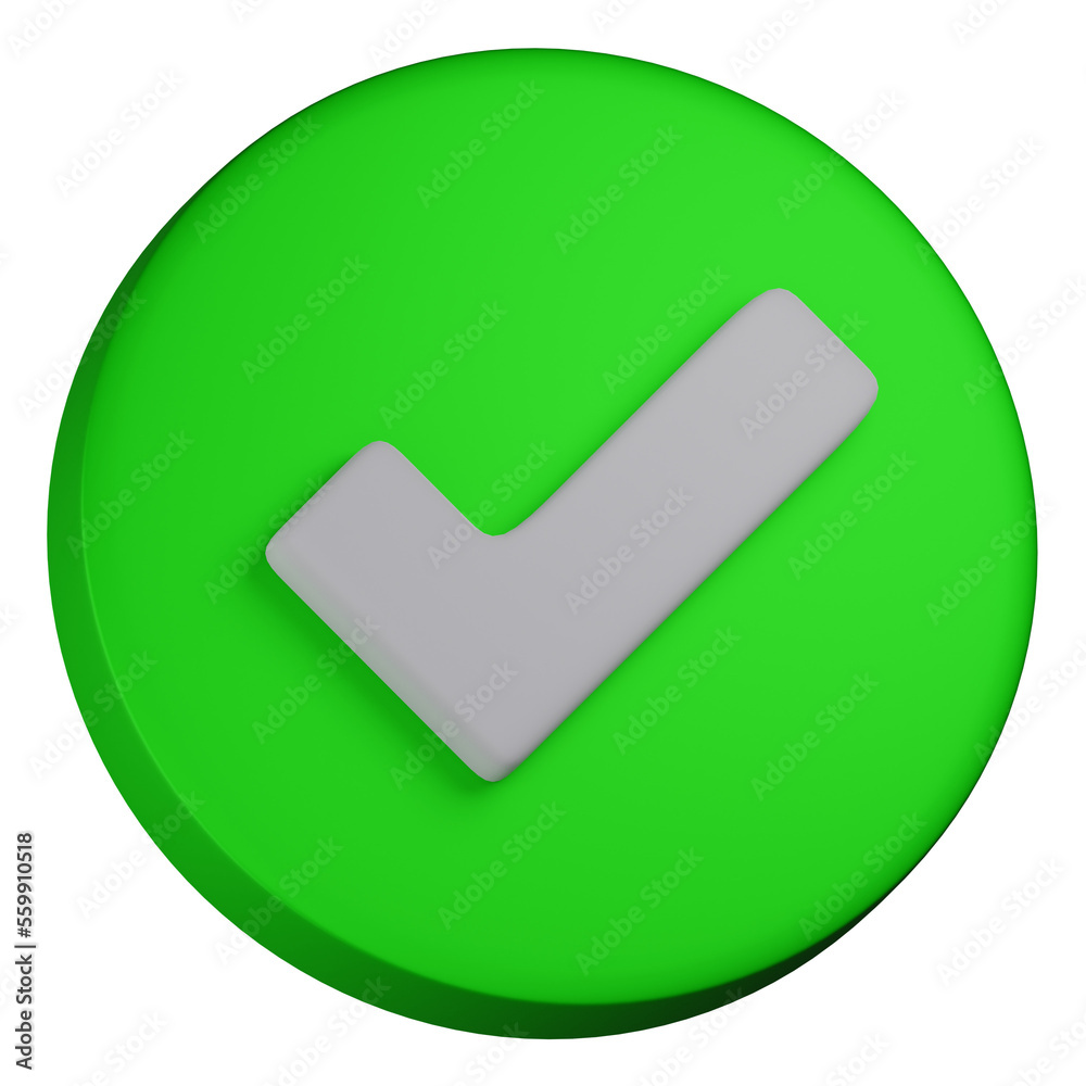 3d realistic illustration correct icon 3d realistic illustration correct icon