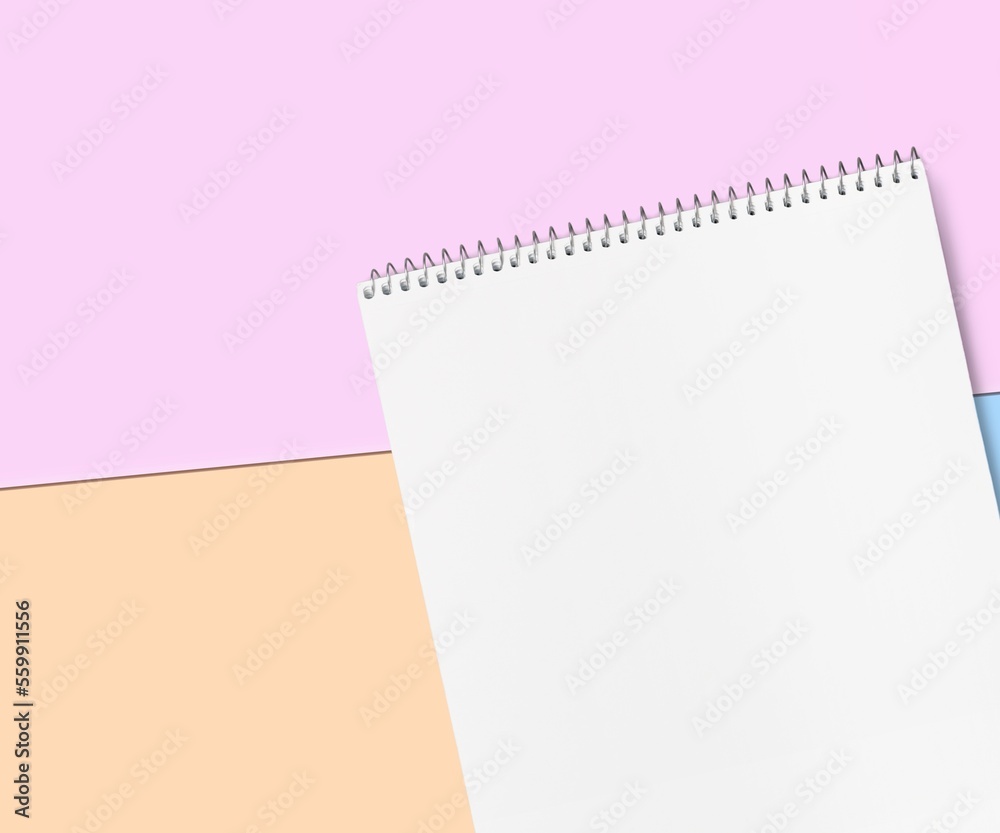 Blank desk office calendar on color background