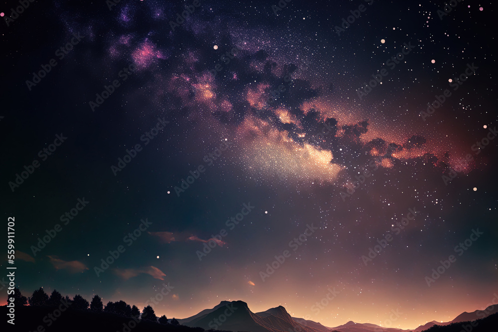 stars in the night sky. Generative AI stars in the night sky. Generative AI