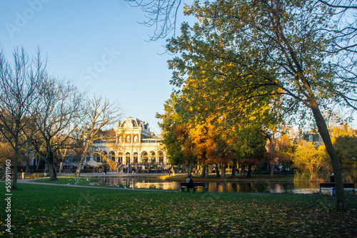 Vondelpark lake in Amsterdam in autumn