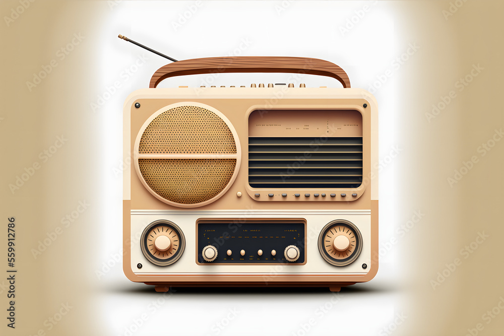 Fototapeta premium retro radio, radio background for world radio day, world radio day 