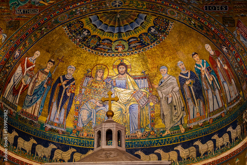 interior of the Santa Maria in Trastevere chuech