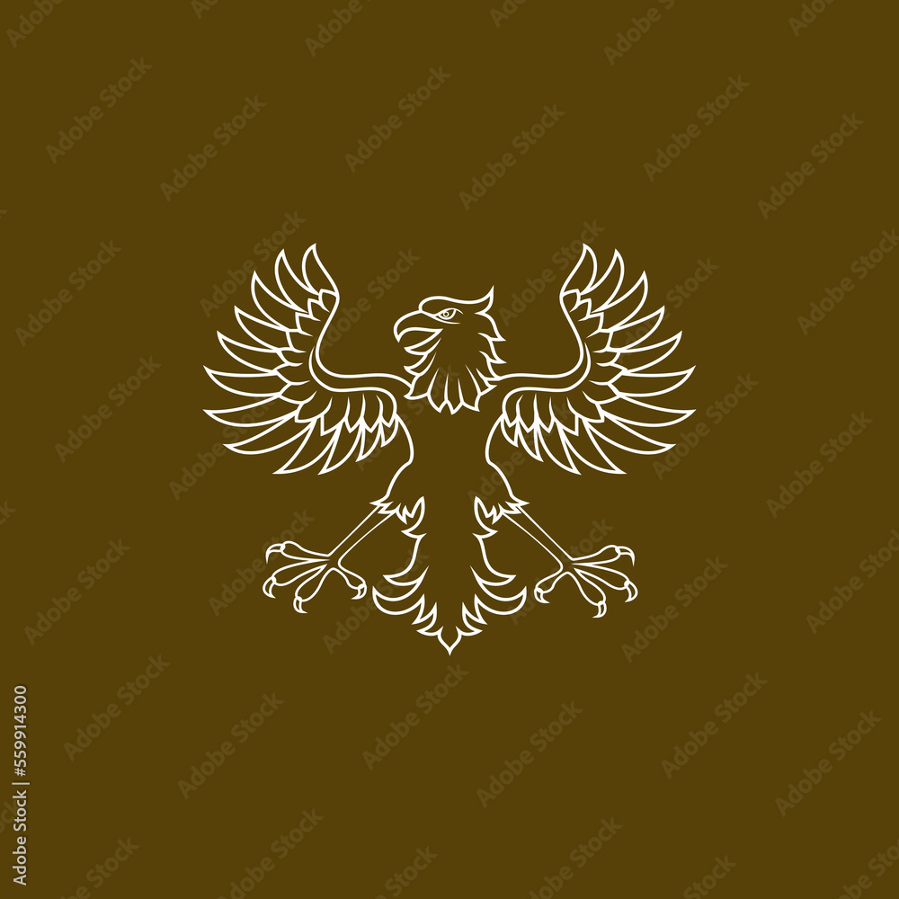 White bird of prey heraldic eagle White bird of prey heraldic eagle