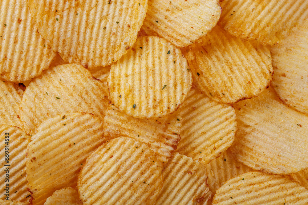 Lots of potato chips, texture Lots of potato chips, texture