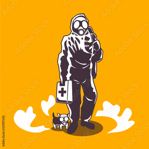illustration of a post apocalypse during pandemic