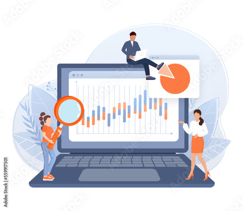 Initial coin offering, ICO Token production process vector illustration. Cryptocurrency trading desk, bitcoin futures, financial technology, blockchain ICO abstract metaphor