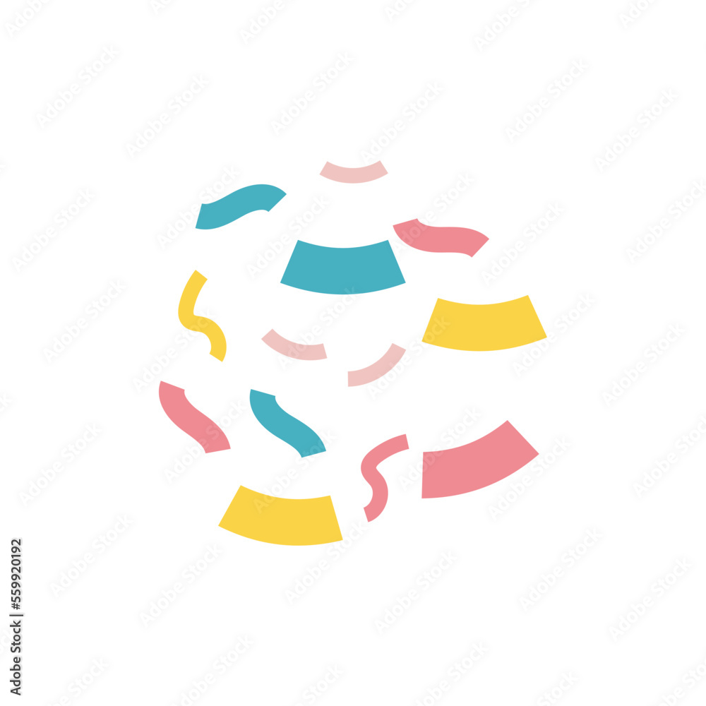 Confetti scattered illustration flat illustration isolated
