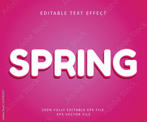 Spring editable text effect vector weather typography 