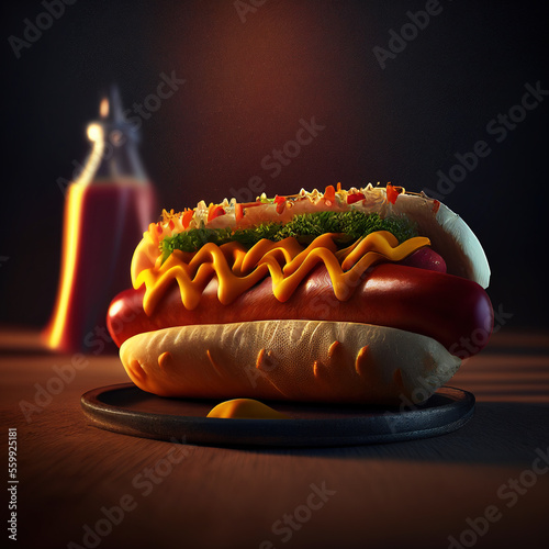Hot dog ai generative illustration