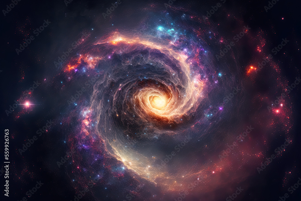 representation of the galaxy and the universe with magnificently brilliant stars. Generative AI representation of the galaxy and the universe with magnificently brilliant stars. Generative AI