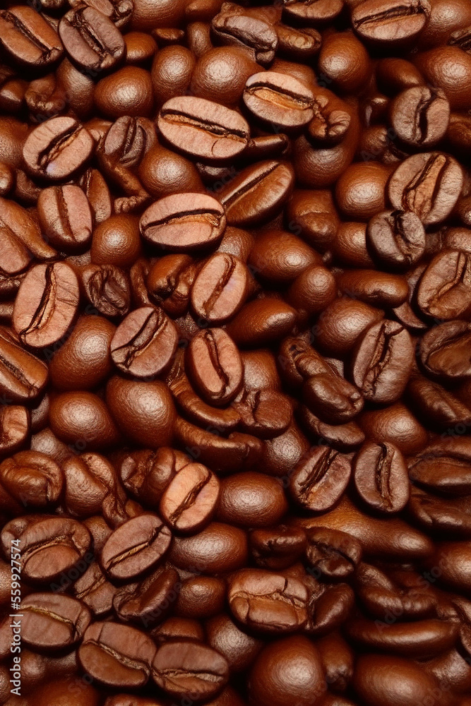 Obraz premium Roasted coffee beans background. IA Tehnology