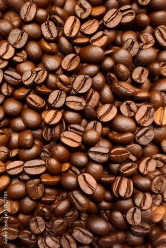 Roasted coffee beans background. IA Tehnology