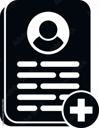 Patient medical card icon simple vector. Doctor record. Report profile