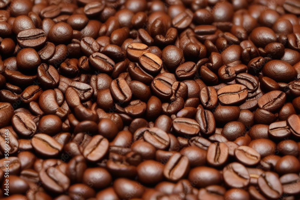 Roasted coffee beans background. IA Tehnology Roasted coffee beans background. IA Tehnology