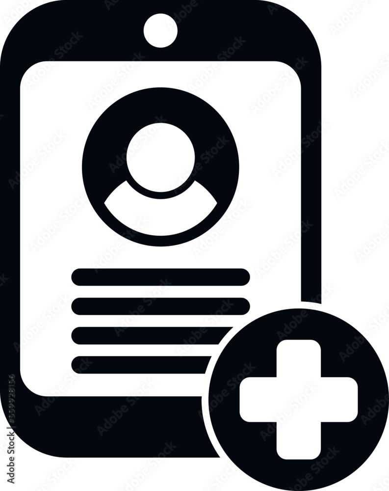 Medical card icon simple vector. Patient report. Electronic health Medical card icon simple vector. Patient report. Electronic health