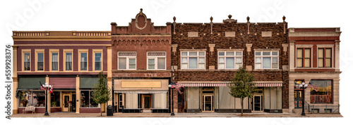 Fotografia Turn of the century style storefront facade isolated on a transparent background