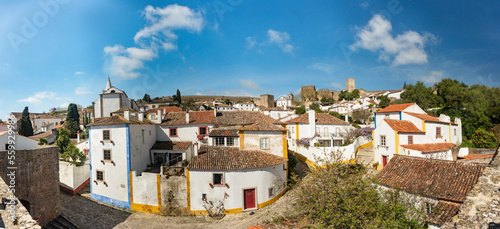 Aerial view of beautiful medieval village Obidos in the centre of Portugal photo