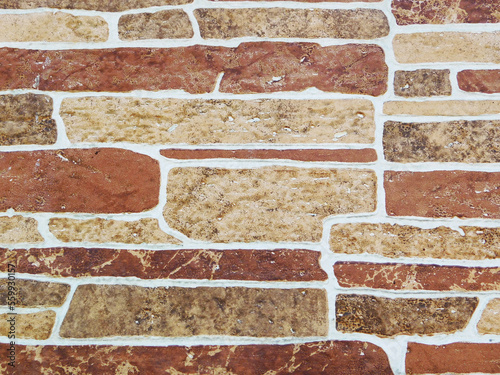 Bricked wall macro photo.