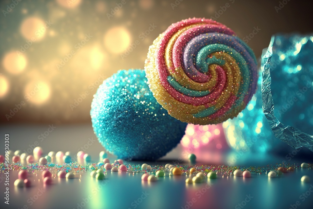 illustration, tasty candy and britter, image generated by AI