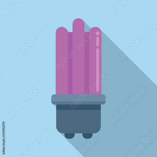 Coronavirus UV lamp icon flat vector. Ultraviolet disinfection. Air device