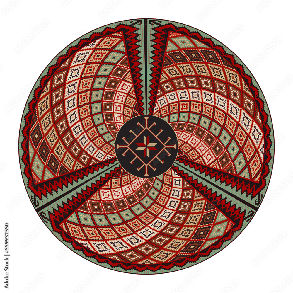 Obraz premium Kilim round design element 9