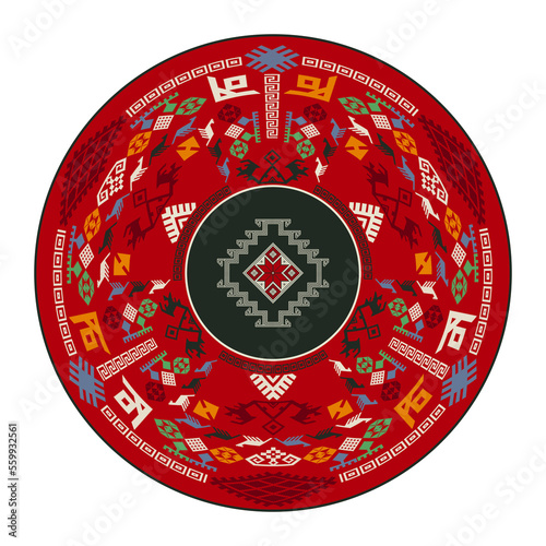 Kilim round design element 10
