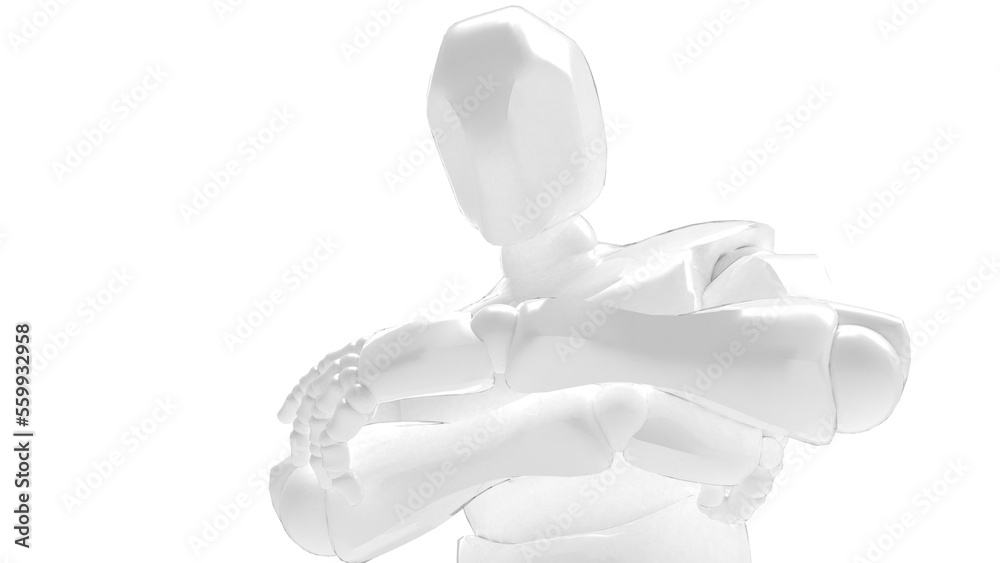 Detailed appearance of the white AI robot under white background. Concept 3D CG of automatic operation, optimization and block chain. PNG file format. Detailed appearance of the white AI robot under white background. Concept 3D CG of automatic operation, optimization and block chain. PNG file format.