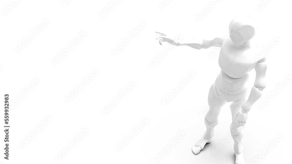 Detailed appearance of the white AI robot under white background. Concept 3D CG of automatic operation, optimization and block chain. PNG file format. Detailed appearance of the white AI robot under white background. Concept 3D CG of automatic operation, optimization and block chain. PNG file format.