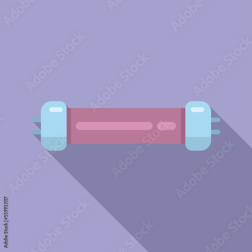 Disinfect lamp icon flat vector. Uv light. Care uvc