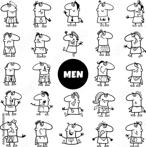 funny cartoon men characters big set