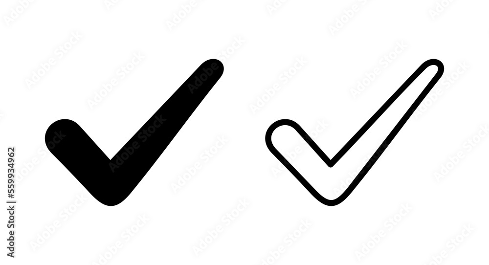 Check mark icon vector illustration. Tick mark sign and symbol Check mark icon vector illustration. Tick mark sign and symbol
