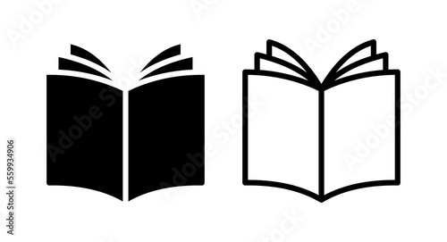 Book icon vector illustration. open book sign and symbol. ebook icon