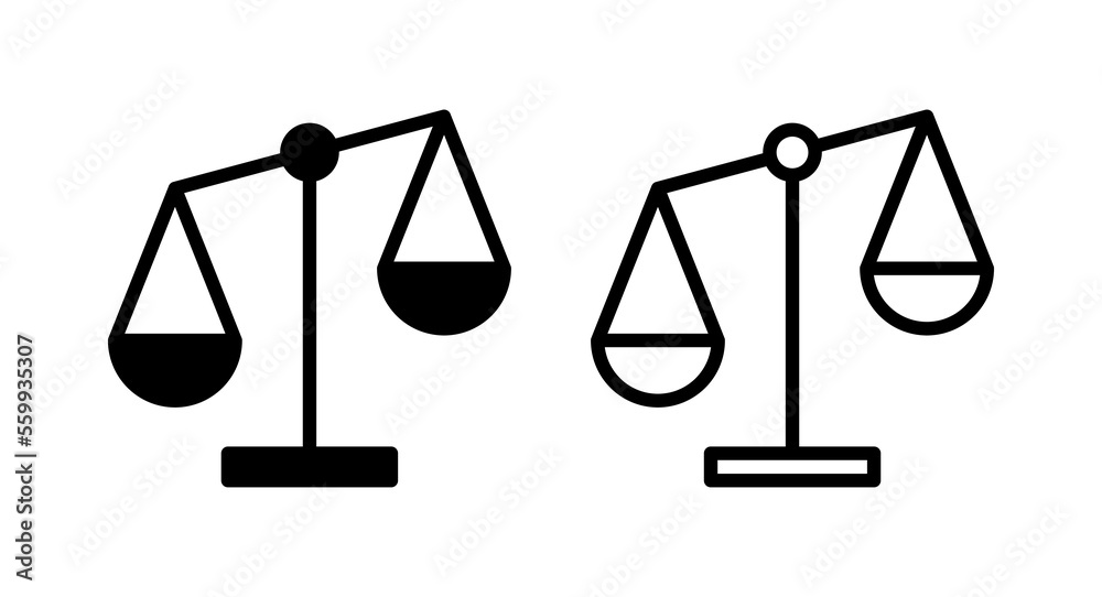 Scales icon vector illustration. Law scale icon. Justice sign and symbol Scales icon vector illustration. Law scale icon. Justice sign and symbol