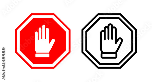 Wallpaper Mural Stop icon vector illustration. stop road sign. hand stop sign and symbol. Do not enter stop red sign with hand Torontodigital.ca