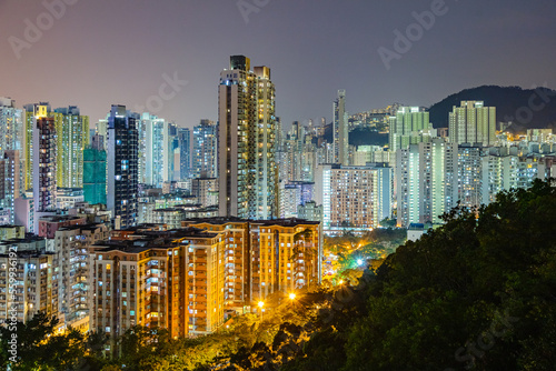 Kowloon Hong Kong - Night Skyline Photography