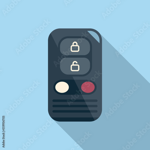 Car key button icon flat vector. Vehicle lock. Business mobile